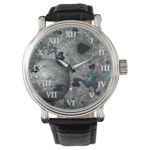 Montre Turquoise et Silver Mandelbrot