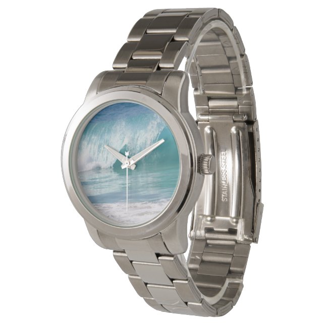 Montre Turquoise Ocean Waves Unisex Watch (Incliné)
