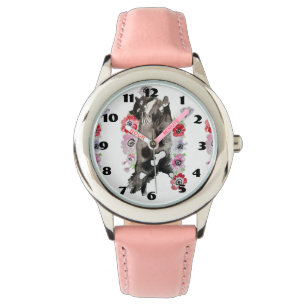 Montre Tuxedo Chat Chats Art Animal Enfants Rose Sparkly