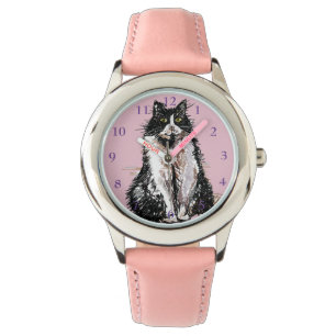 Montre Tuxedo Chat Noir Blanc Chats Cute Rose Girls Watch