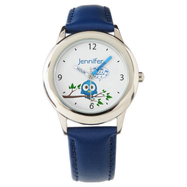 Montre Twitter oiseau chantant nom enfants regarder (devant)
