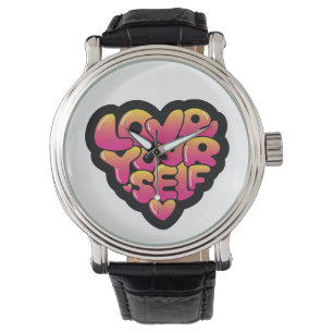Montre Typographie « Aimez-vous » Autocollant en forme de