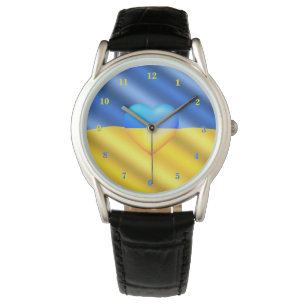 Montre Ukraine Flag Watch Heart - Liberté - Paix