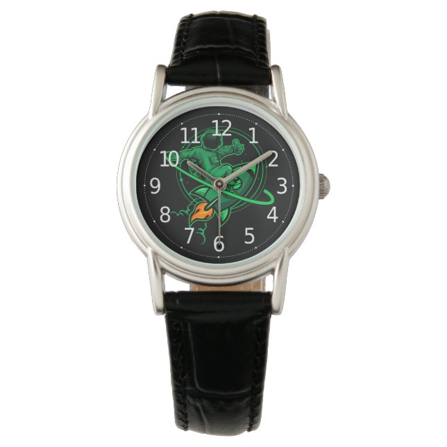 Montre Un Astronaute Sur Une Fusée Autour De Saturn Artwo (devant)