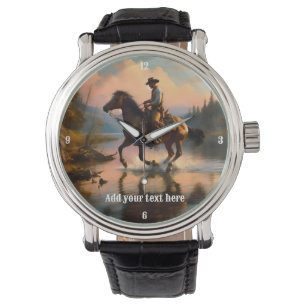 Montre Un cowboy à cheval dans la baie