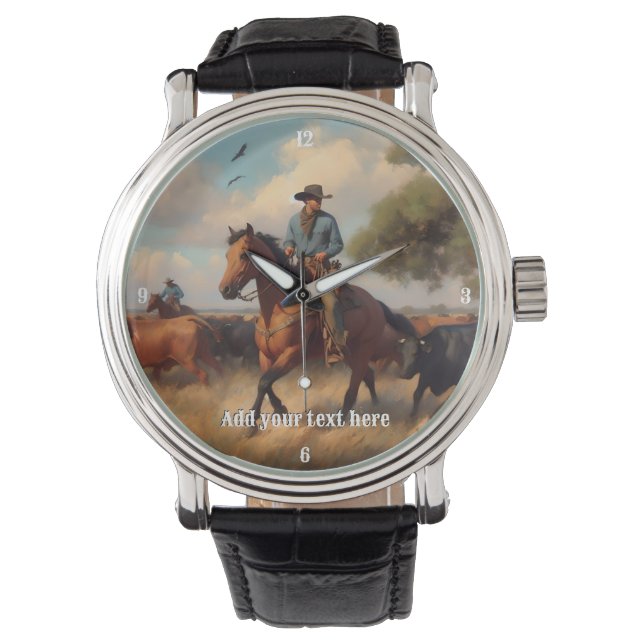 Montre Un cowboy à cheval dans la baie (devant)