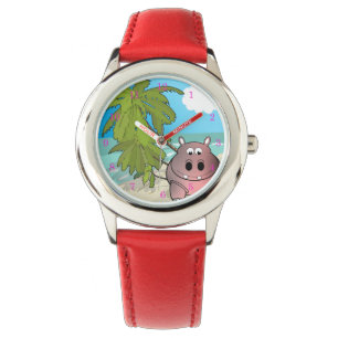 Montre Un Dessin Hippo À La Plage Les Enfants Regardent
