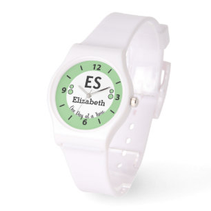 Montre Un jour à la fois nom monogramme vert
