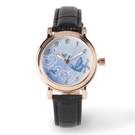 Montre Un papillon et des coeurs