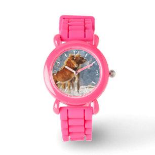 Montre Un poulain de cheval islandais jouant dans la neig