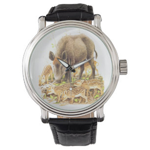 Montre Un sanglier et bébés