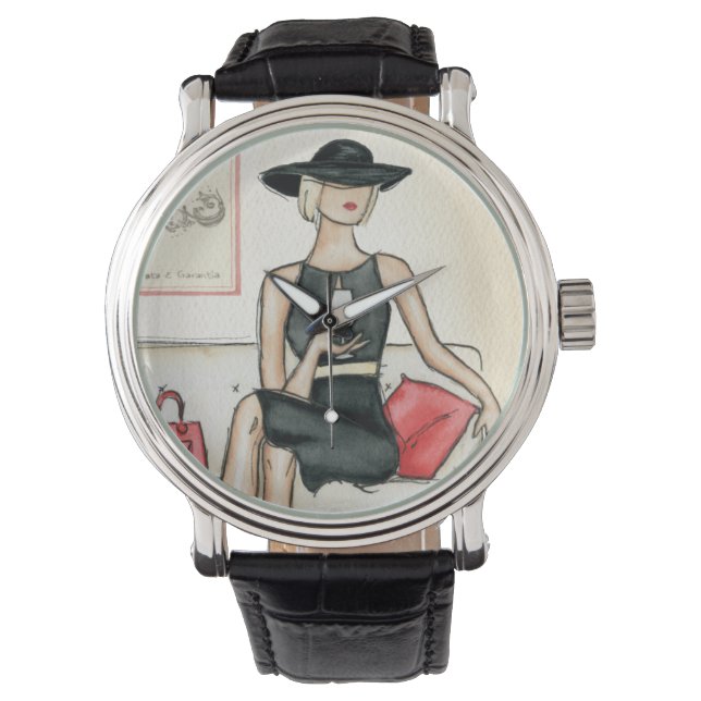 Montre Une Femme Boit Du Vin Rouge (devant)
