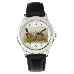 Montre Une paire de faisans à cou Ring dans un champ de p