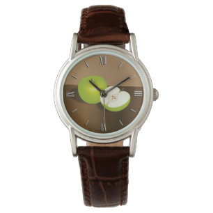 Montre Une vie morte verte à la pomme et à la moitié