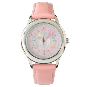 Montre Unicorn Watch Nom personnalisé rose