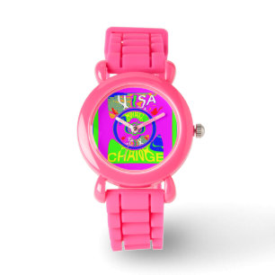 Montre USA Baby rose change time slogan de campagne