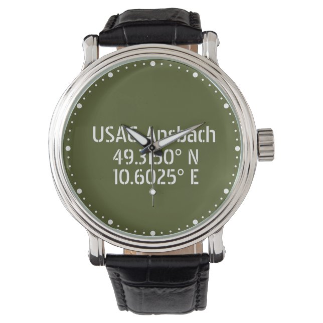 Montre USAG Ansbach Latitude Longitude (devant)
