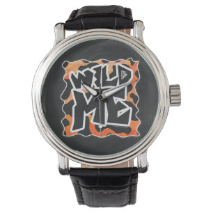 Montre Vache Noir et Orange Wild Me