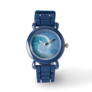 Montre Vague Bleue Artistique