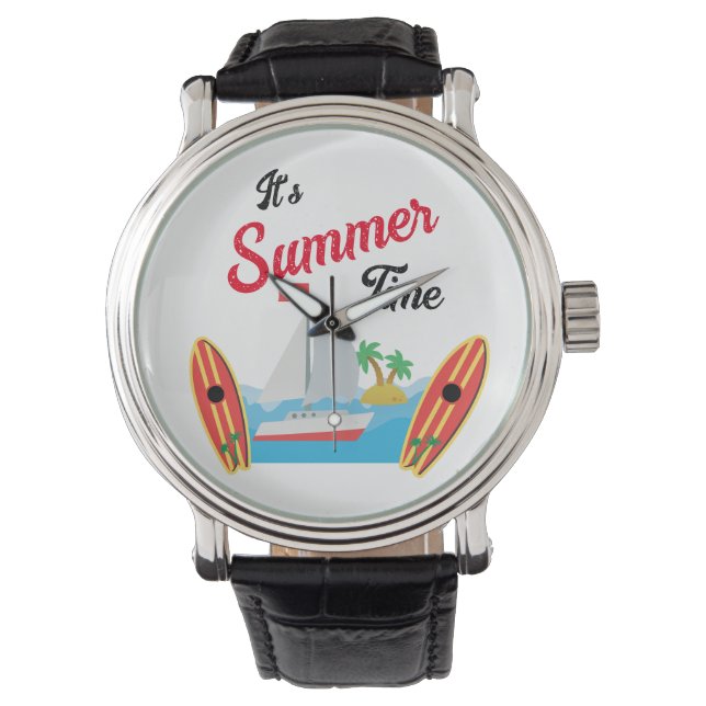 Montre Vagues de plage de l'été Voyage Océan Vacances (devant)