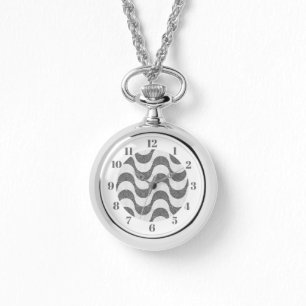 Montre vagues noires et blanches en pavé portugais