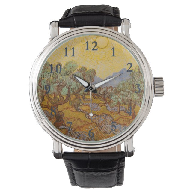 Montre Van Gogh Olive Trees Soleil Jaune Ciel (devant)