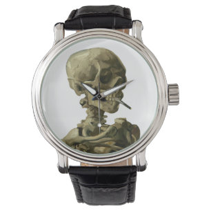 Montre Van Gogh, squelette avec une cigarette allumée
