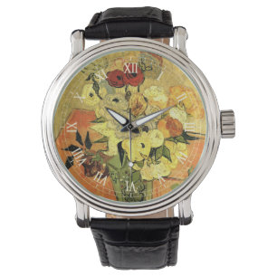 Montre Vase japonais, roses, anémones par Vincent van Gog