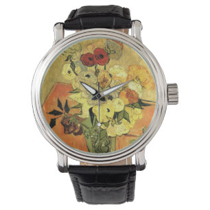 Montre Vase japonais, roses, anémones par Vincent van Gog