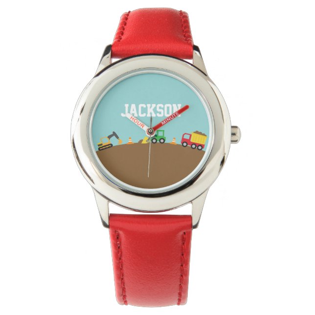 Montre Véhicules De Construction Cute Pour Garçons (devant)