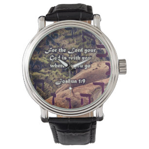 Montre Veille biblique chrétienne Joshua 1:9 Jésus hébreu