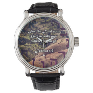 Montre Veille biblique chrétienne Joshua 1:9 Jésus hébreu