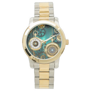 Montre Veille bijoux Steampunk sur un Arrière - plan vert