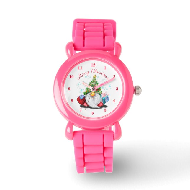 Montre Veille de Noël Gnome avec cadeaux (Recto)