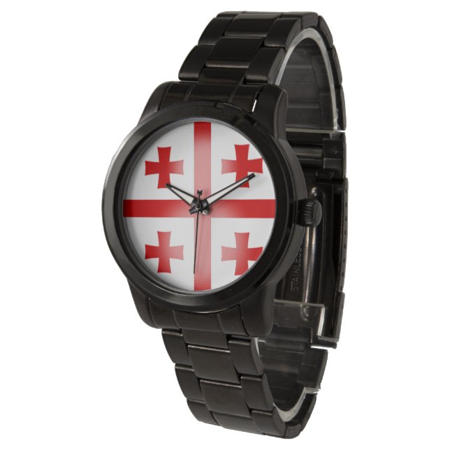 Montre Veille électronique - Drapeau de Géorgie (Incliné)