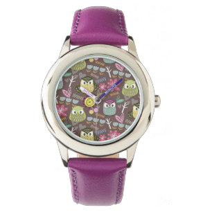 Montre Veille électronique pour fille hiboux