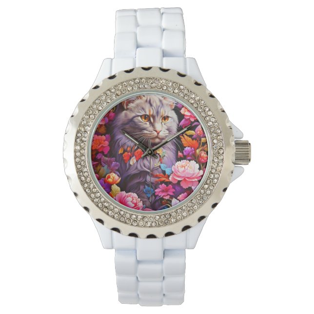 Montre Veille élégante pour amoureux de les chats (devant)