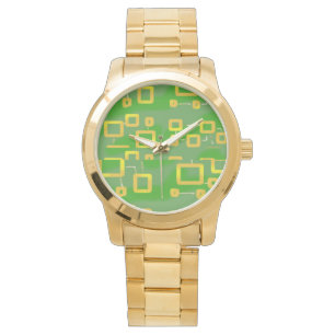 Montre Veille géométrique verte