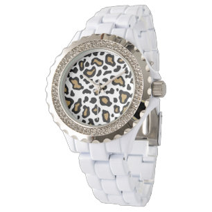 Montre Veille léopard blanc