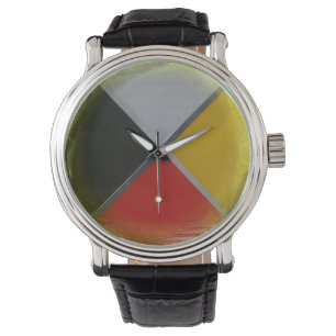 Montre Veille masculine de la roue de médecine forestiè
