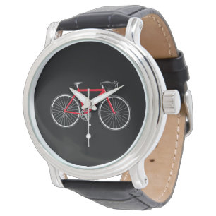 Montre Vélo rouge sur noir