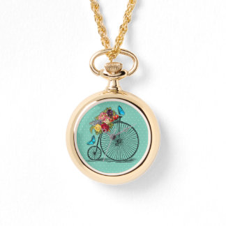 Montre Vélo vintage avec fleurs - eWatch