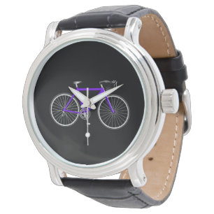 Montre Vélo Violet Sur Fond Noir