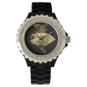 Montre Ventilateur oriental criblé au design floral