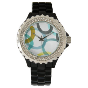 Montre Verrouillage des cercles jaunes et bleus