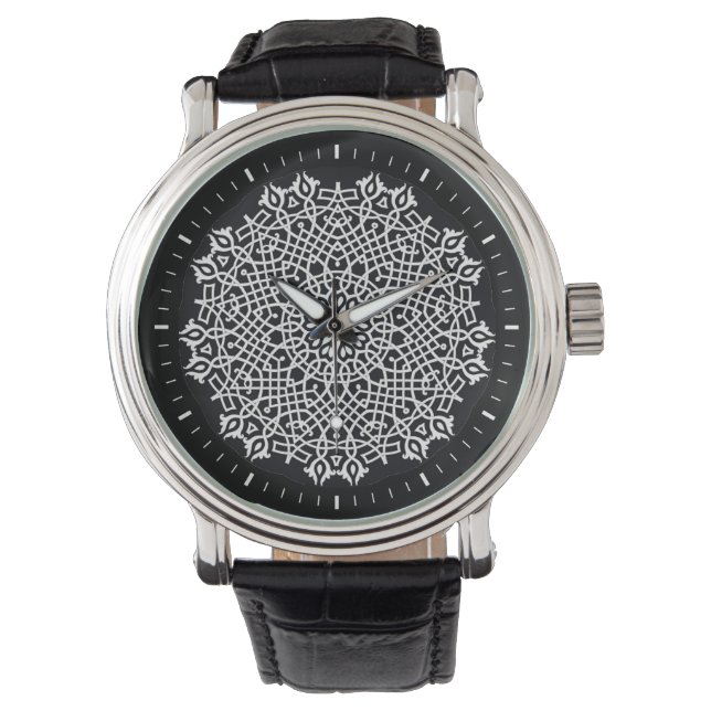 Montre Versailles noir et blanc (devant)