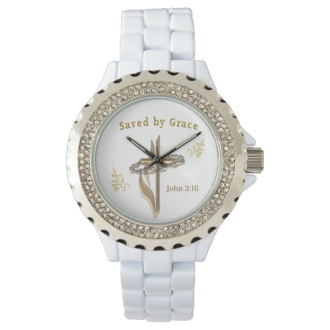 Montre Verset biblique sauvé par Grace (devant)