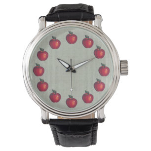 Montre Vert rouge de pommes