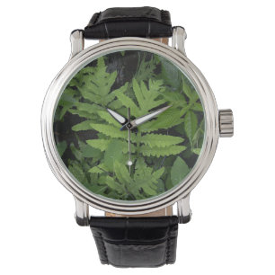 Montre verte de fougère