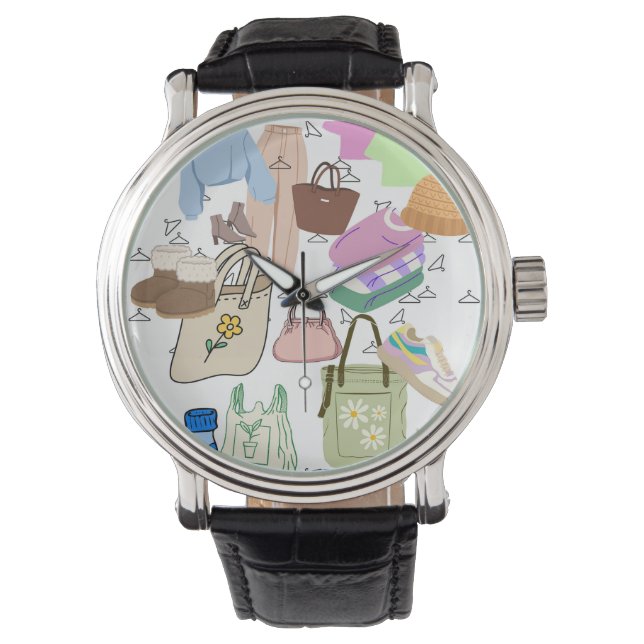 Montre vêtements, chaussures et sacs motif (devant)